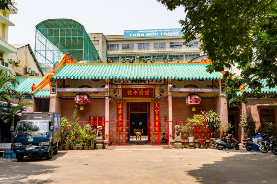 Outside the Quynh Phu Guildhall in Cholon