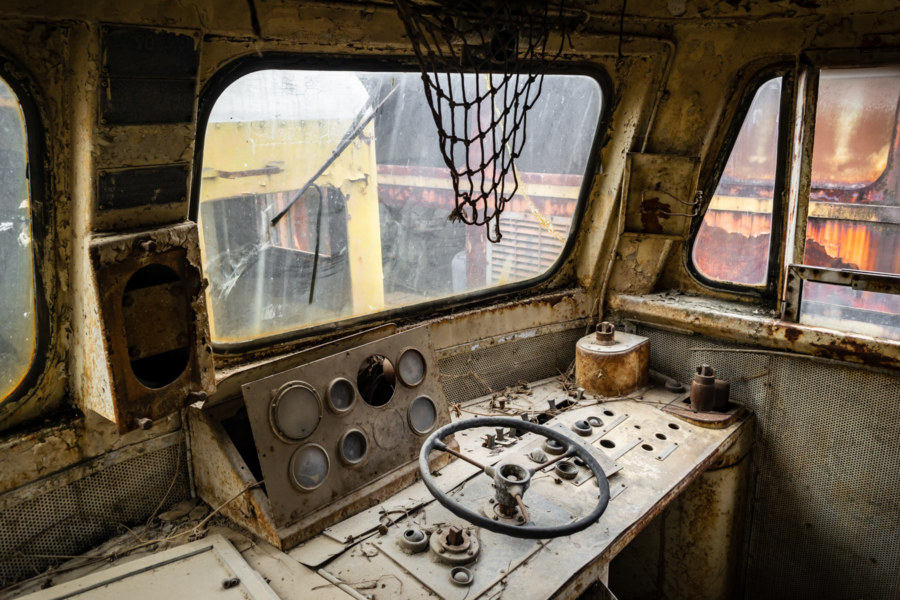 Inside a Derelict Train in Bang Sue