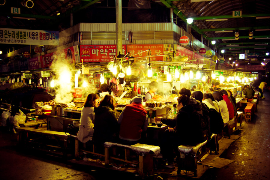 Gwangjang Market after dark