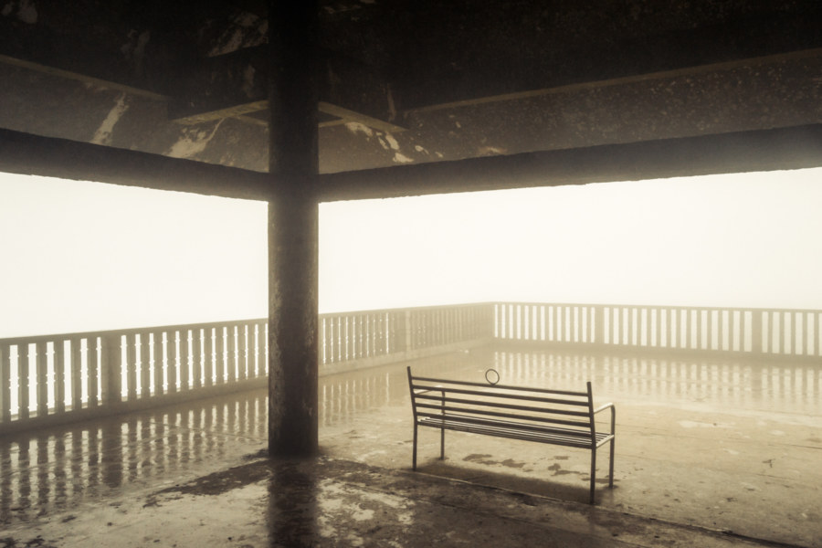 A lonely bench at People’s Park In The Sky