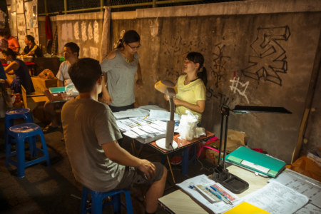 An office at the back of the night market