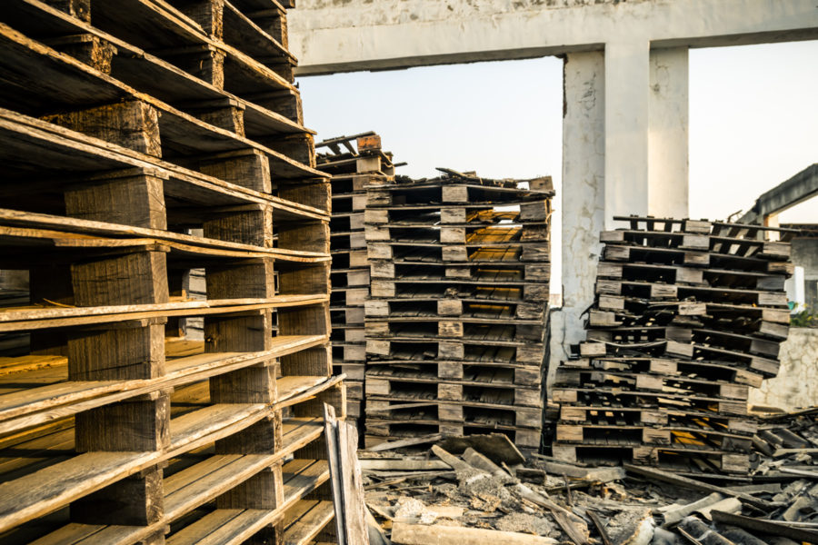 Pallet Stacks at an Abandoned Factory in Yuanlin