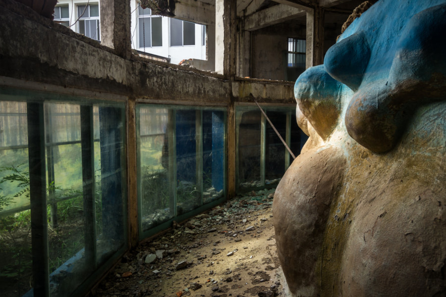The view from within the abandoned aquarium
