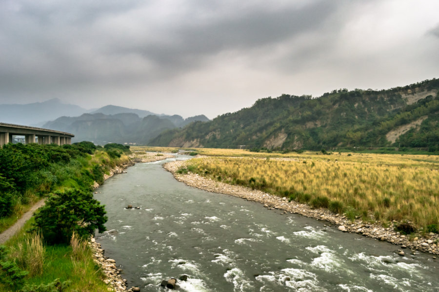 Wu River Flowing Through Rural Nantou County