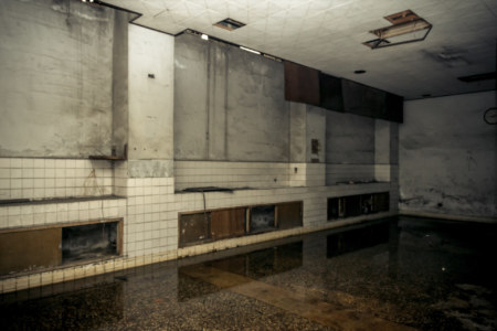 The flooded basement of an abandoned hospital in Tainan