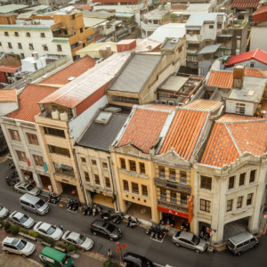Dihua Street from the rooftop of the fabric market