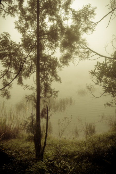 Menghuan pond in the fog
