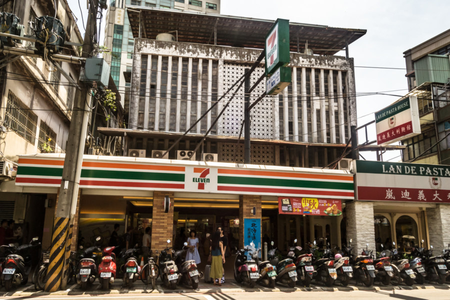 An old cinema converted into a 7-Eleven