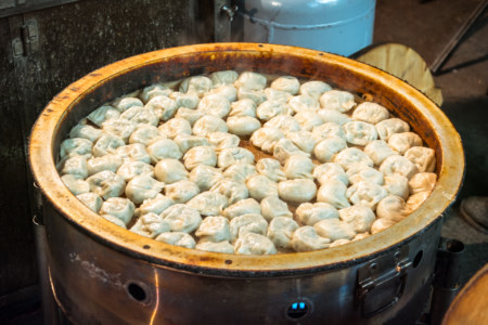 Fresh dumplings at Douliu Renwen Park Night Market
