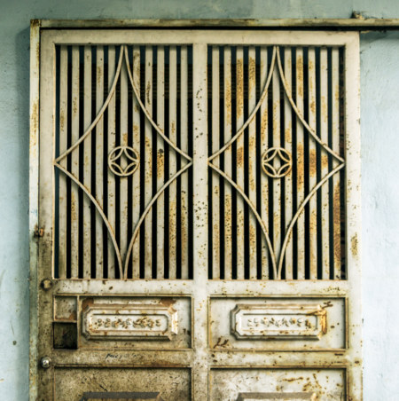 One of countless metal doors in Hanoi
