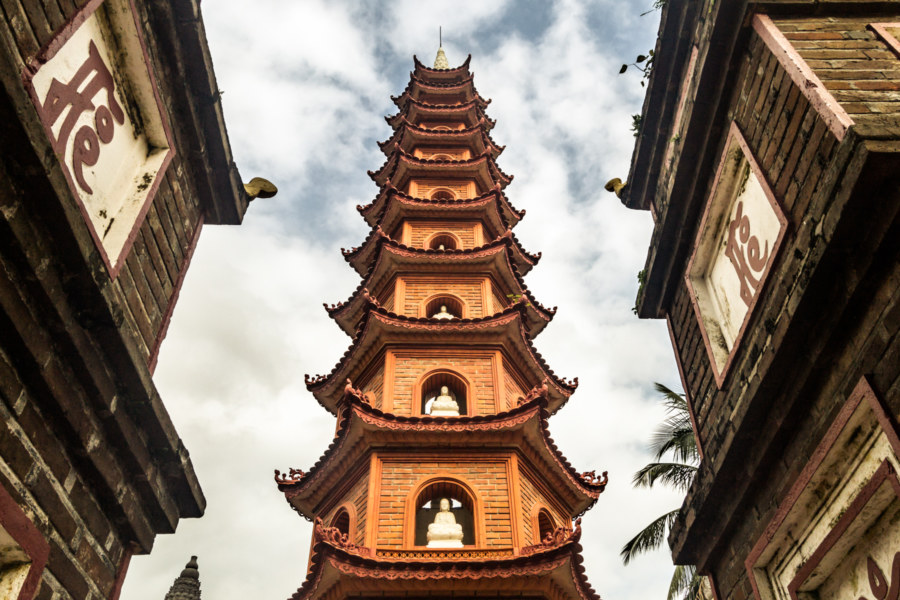 Pagoda at the oldest Buddhist temple in Hanoi