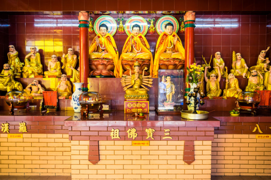 Three Treasures Shrine at Quan Am Pagoda